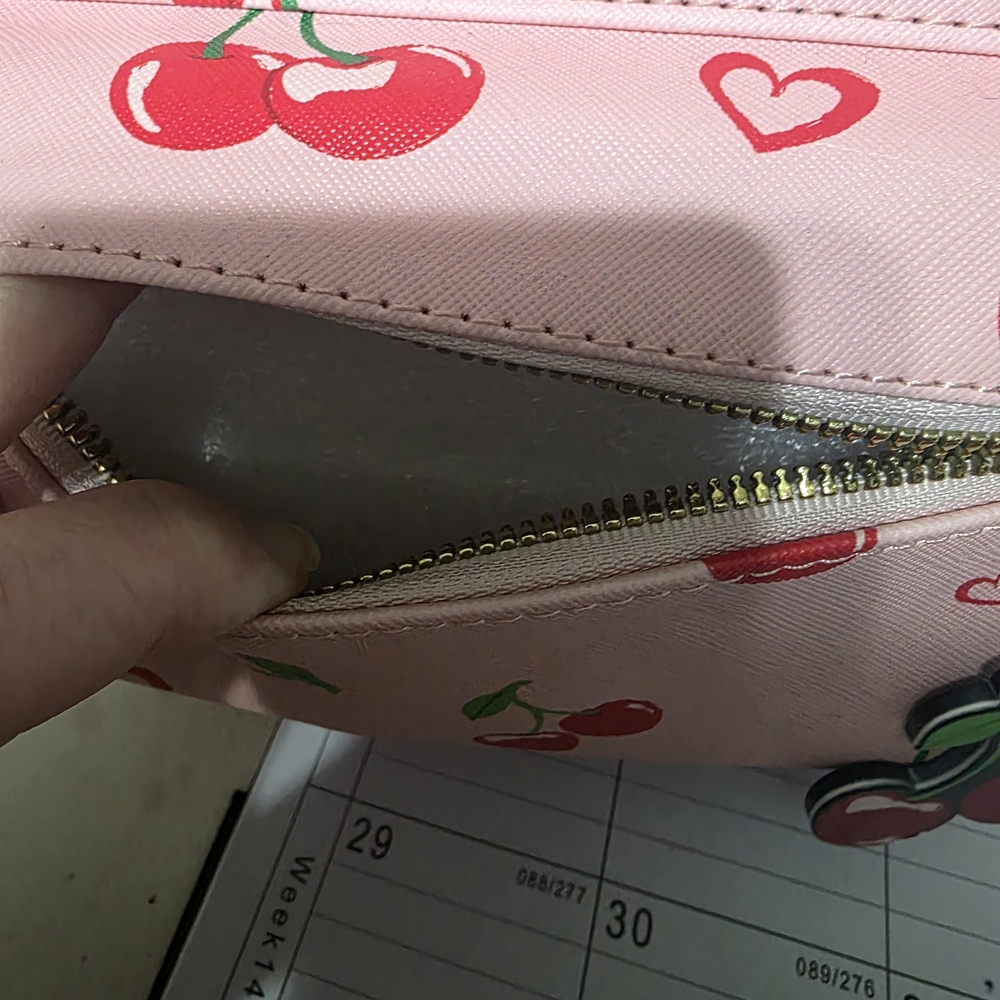 Pink Cherry Print Backpack NWT - image 5